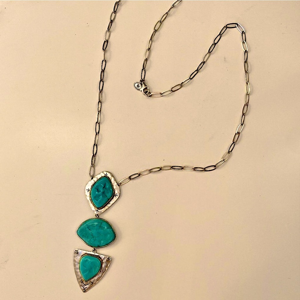 Silpada Vintage Sterling Silver Silpada & Brass
Turquoise Blue Howlite Necklace - Picture 6 of 10